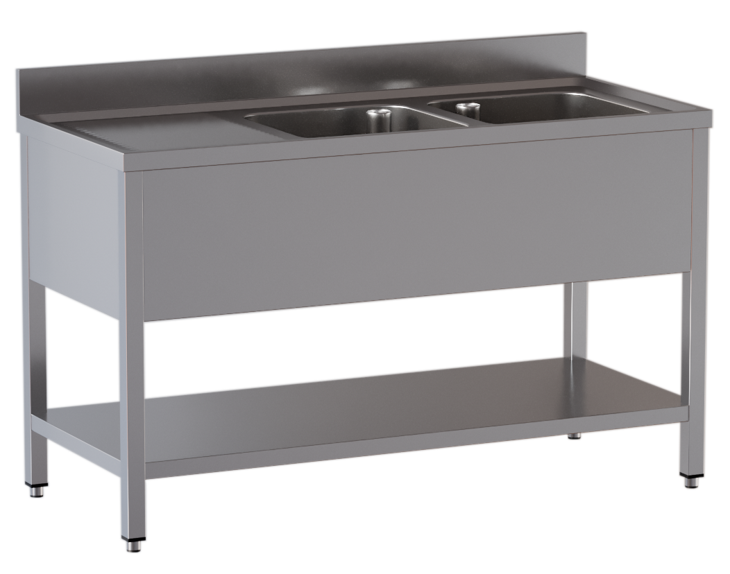 Spültisch ECO 15x7 mit 2 Becken rechts