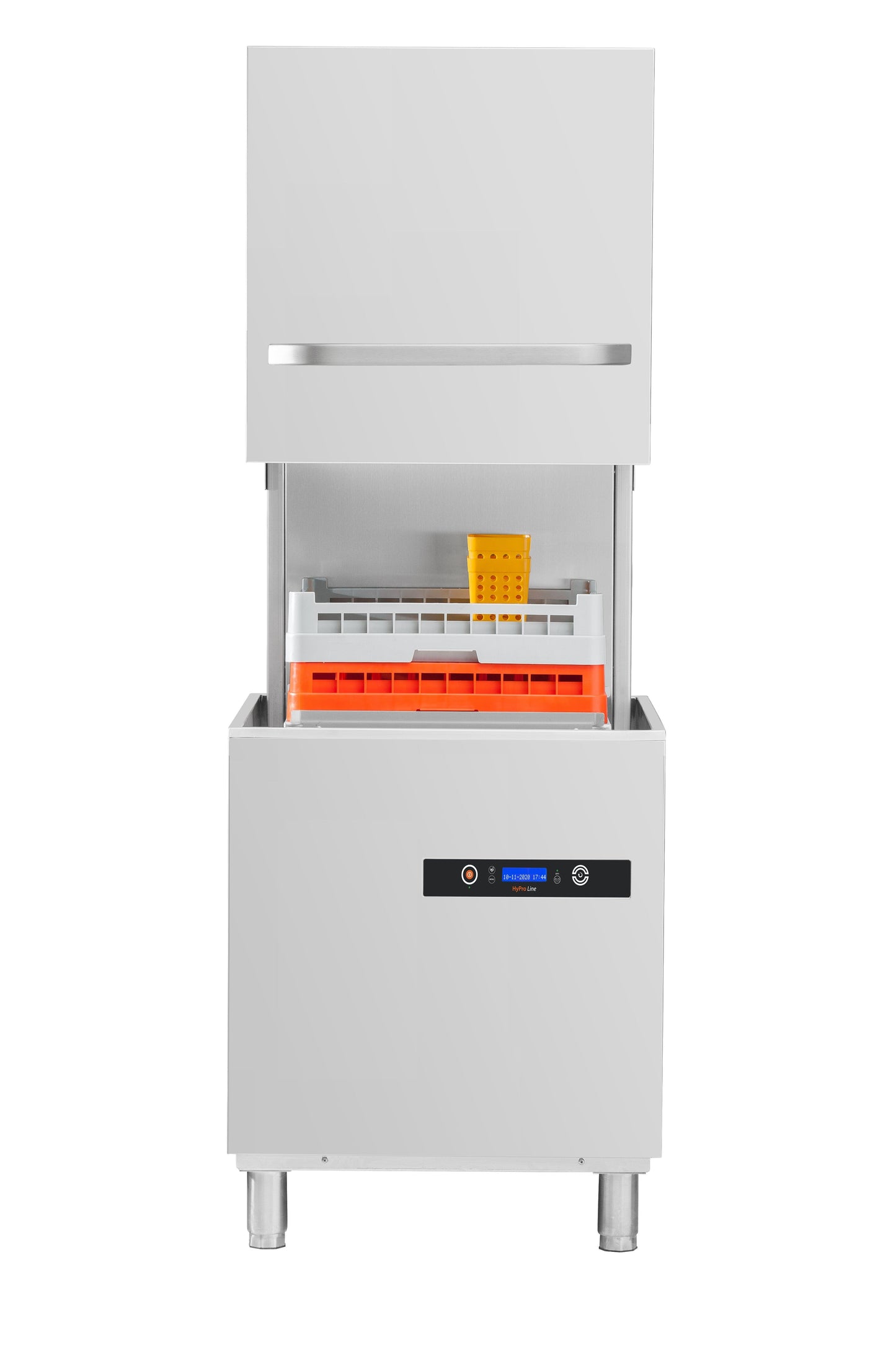 Haubenspülmaschine HYPRO Digital 54 SL 50x50 cm Korbmaß, mit Reiniger- & Klarspüldosierer, mit Ablaufpumpe, Drucksteigerungspumpe Made in Europe, 400 Volt