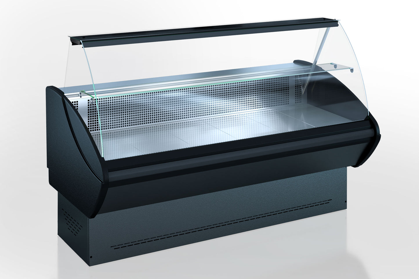 Kühltheke RHEA 1090 mm schwarz, LED-Beleuchtung, gekühlter Unterbau
