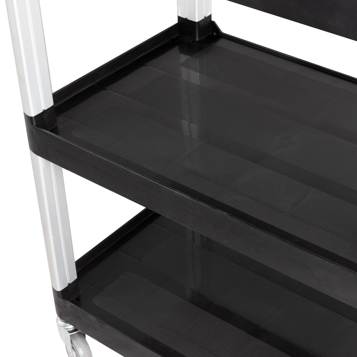 Servierwagen Polypropylen Groß mit Rollen, 3 Ebenen, 102 x 50 x 96 cm