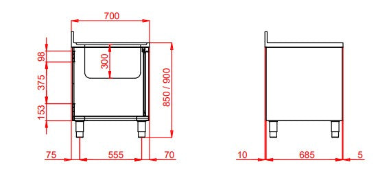 Meuble évier Eco 12x7 avec 2 vasques