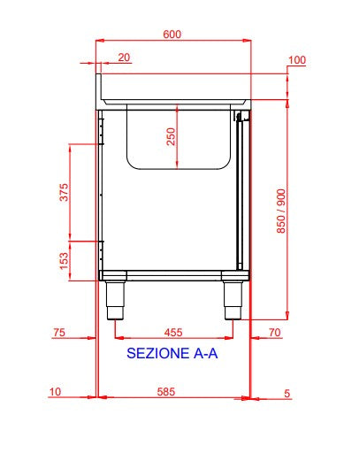 Meuble évier Eco 16x6 avec 2 vasques à gauche