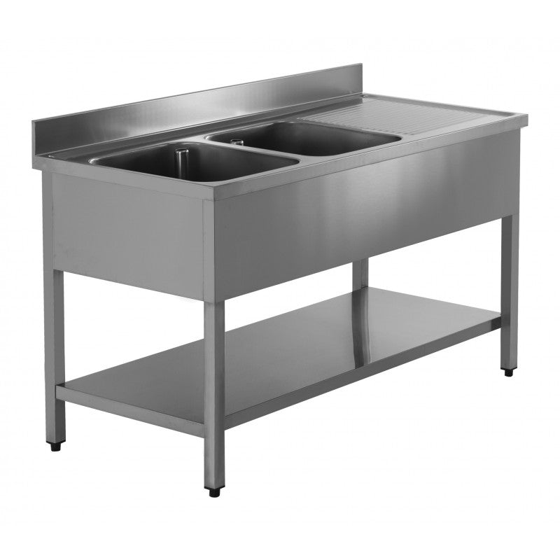 Spültisch ECO 15x6 mit 2 Becken links