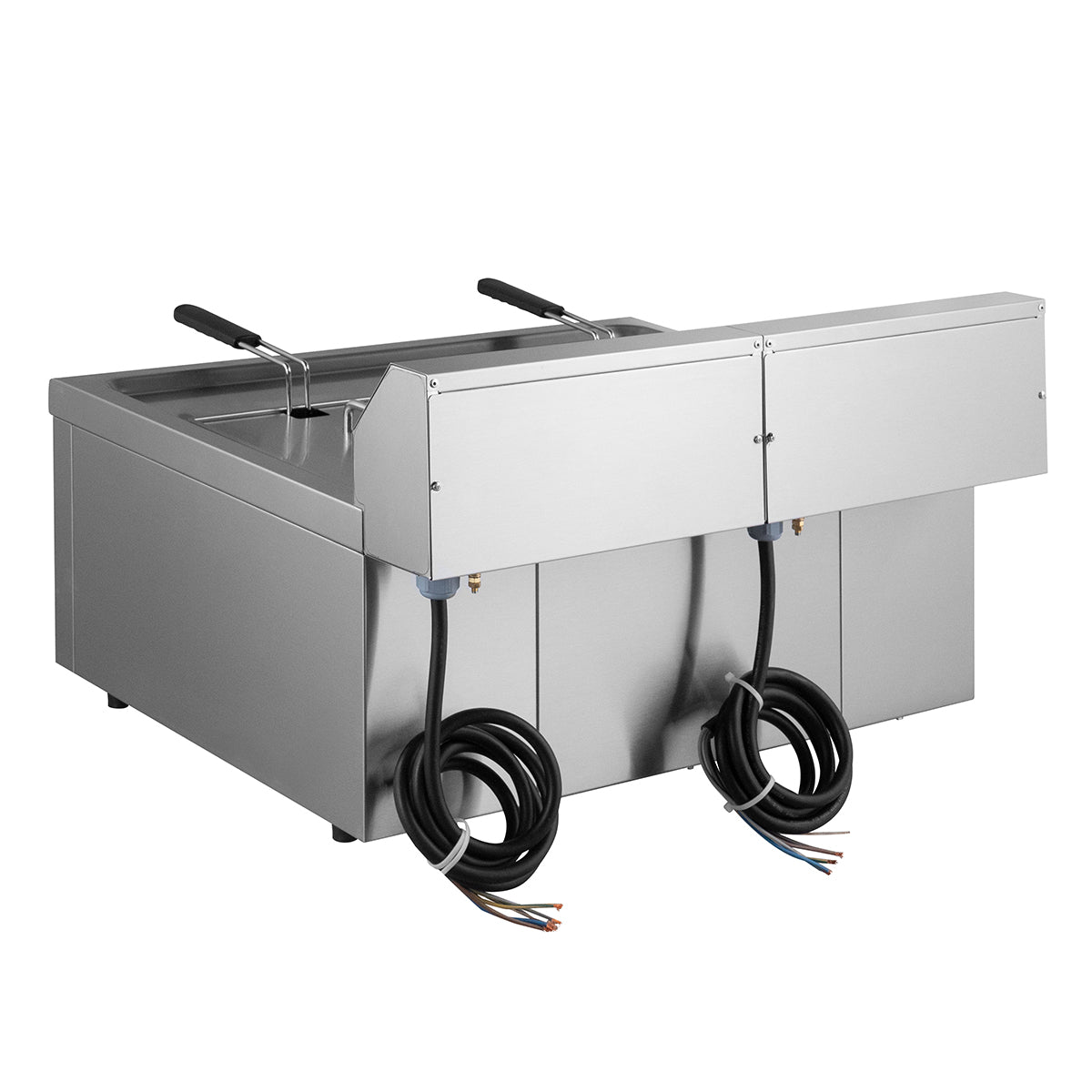 Elektro-Doppel-Fritteuse Profi 12+12 Liter mit Ablasshahn, 400 V