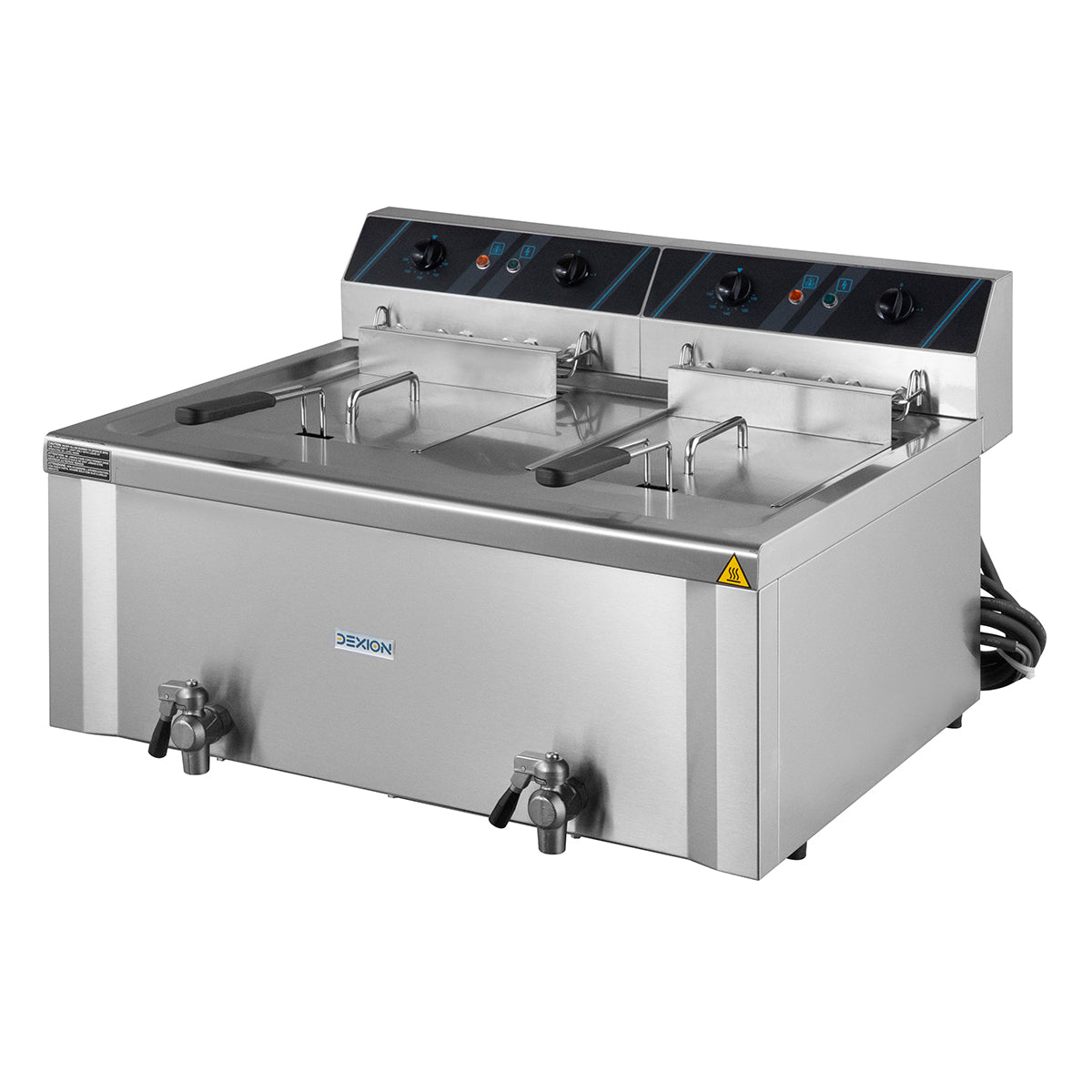 Elektro-Doppel-Fritteuse Profi 12+12 Liter mit Ablasshahn, 400 V