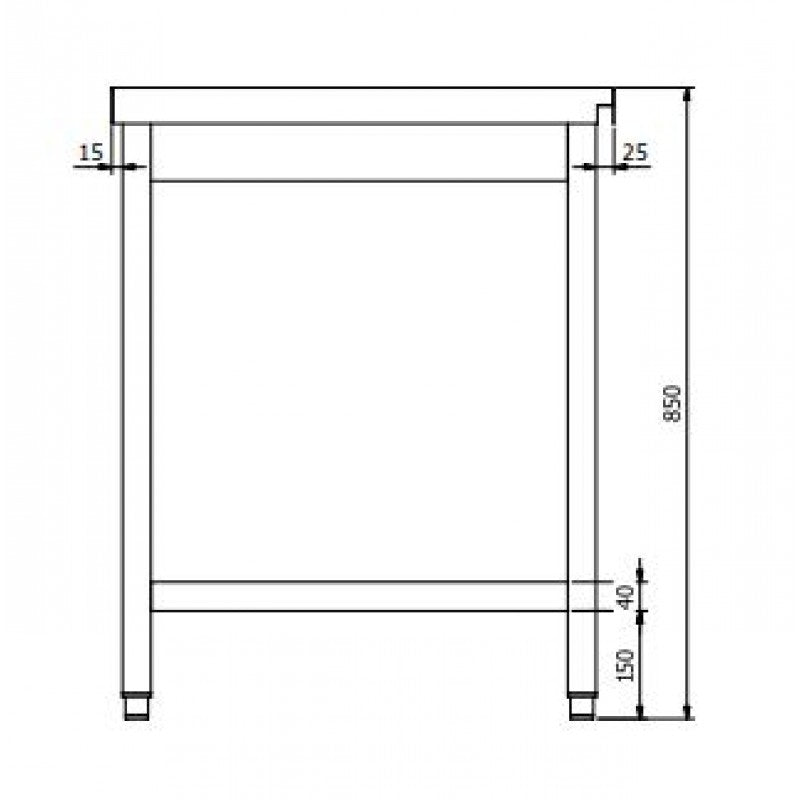 Ablauftisch PROFI 700 x 700 Rechts