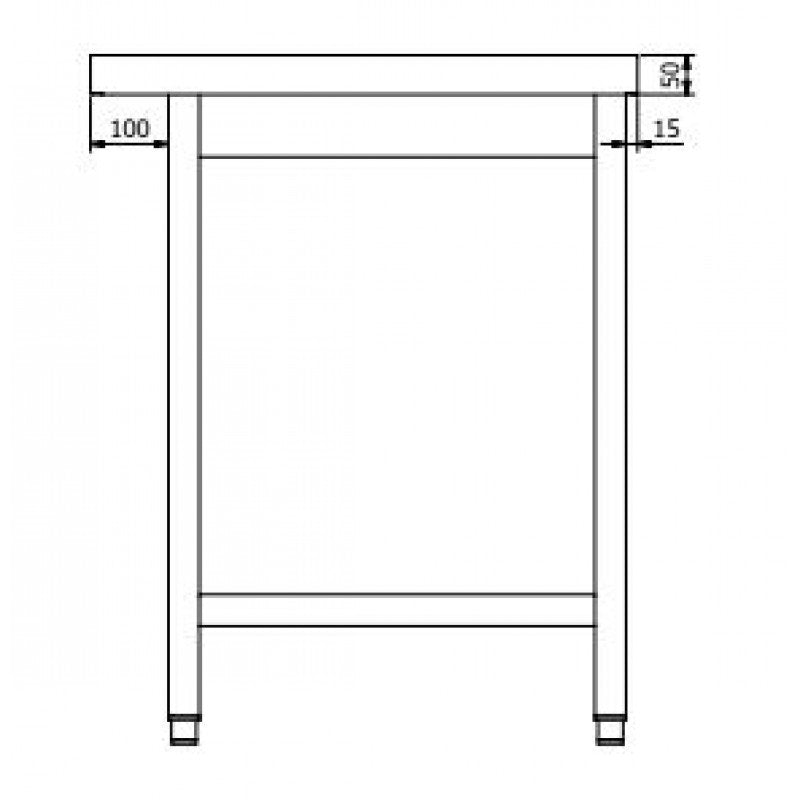 Ablauftisch PROFI 700 x 700 Links