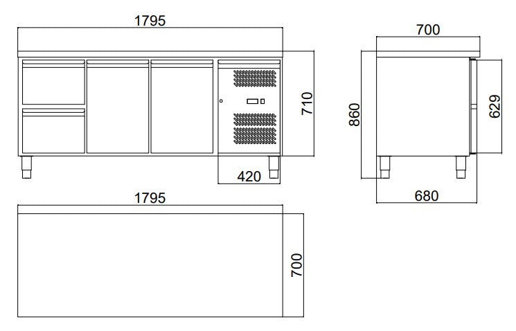 Table réfrigérante ECO 2/2 - GN 1/1