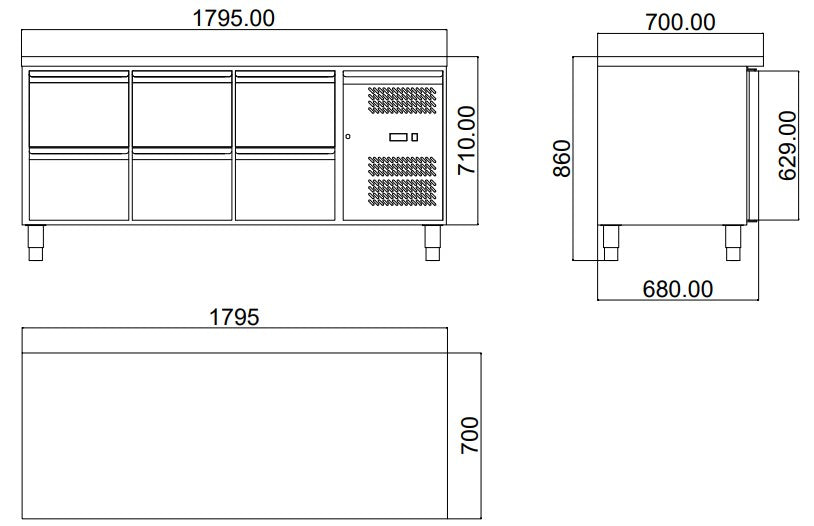 Table réfrigérante ECO 0/6 - GN 1/1