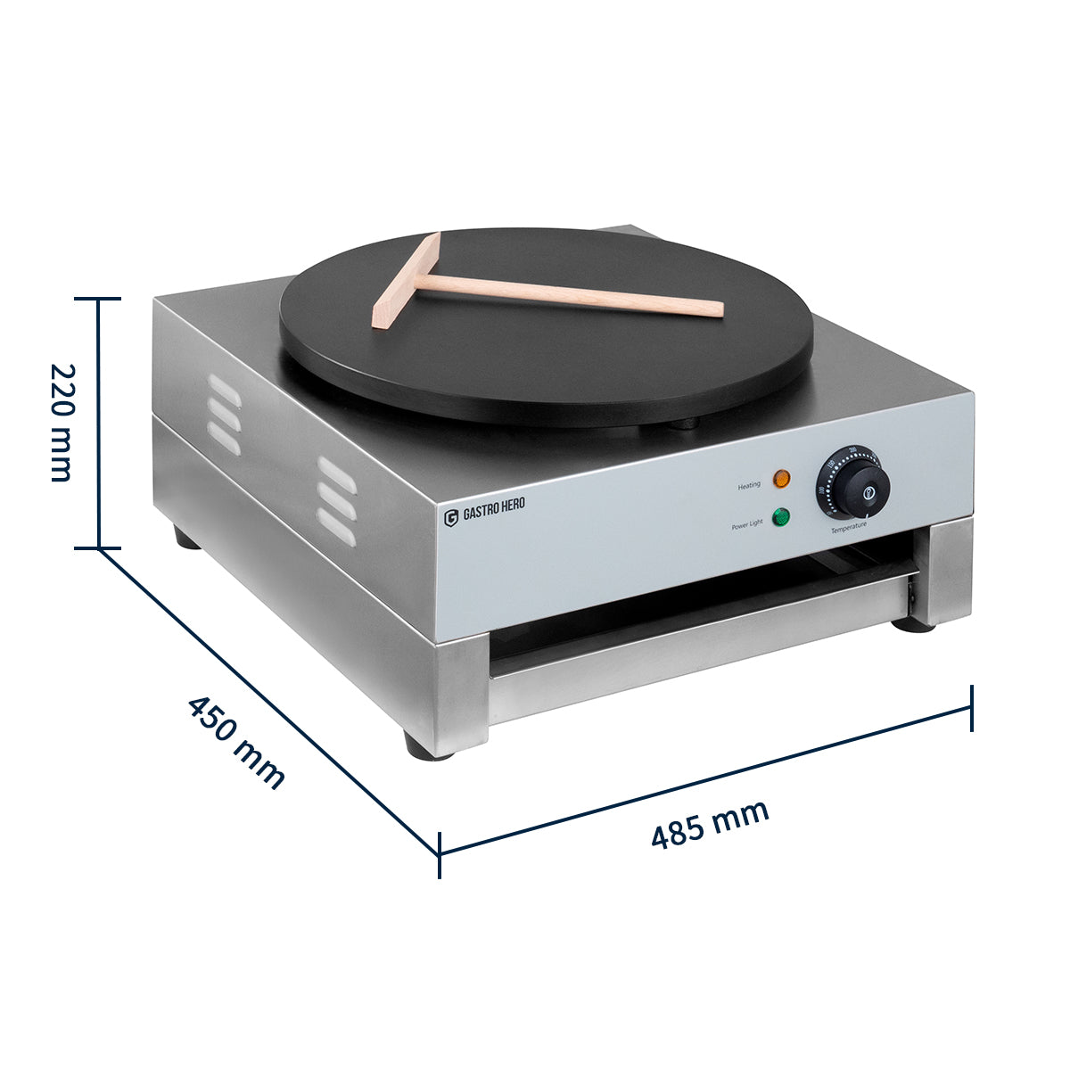 Elektro-Crêpes-Eisen - 1 Kochplatte Ø 400 mm