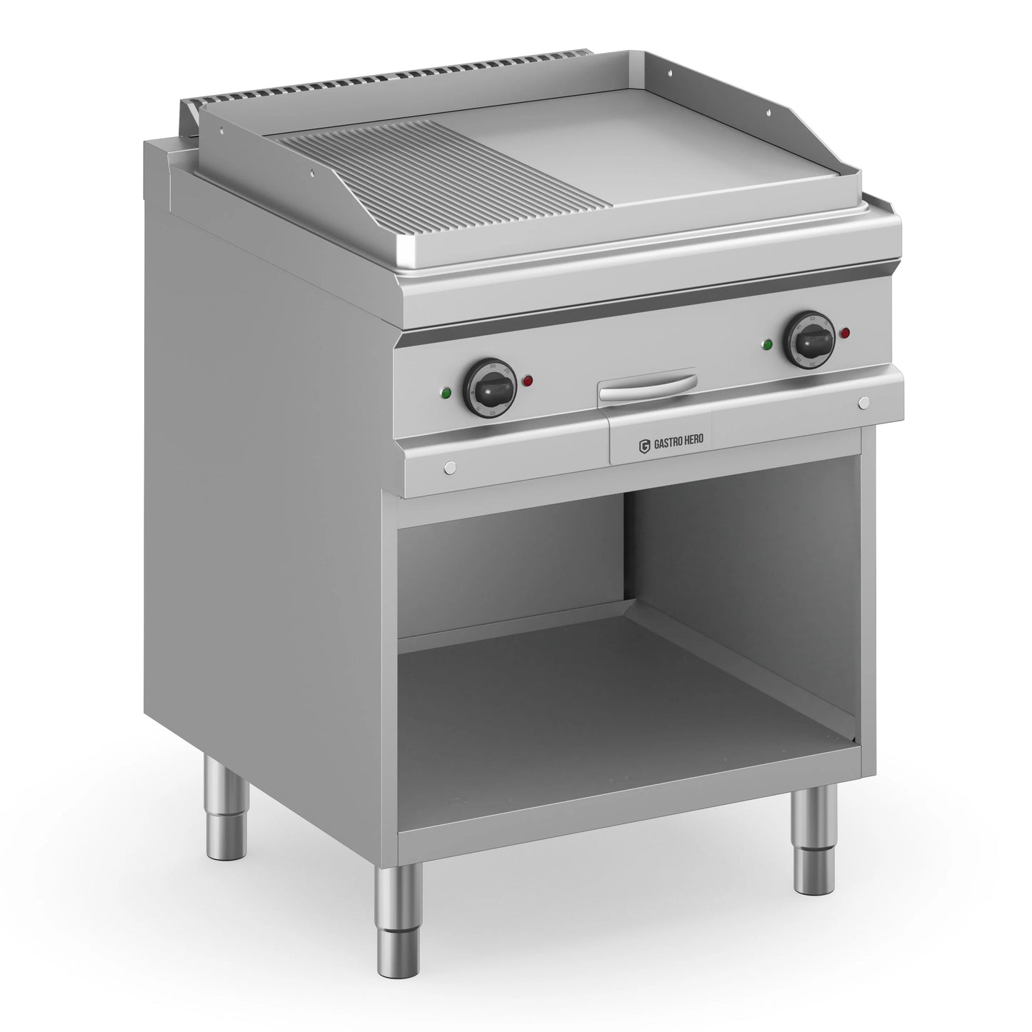 Elektrogrillplatte Serie 77 - 70/70  ½ glatt, ½ gerillt