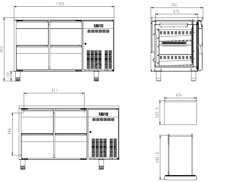 Table réfrigérante ECO 0/4 - GN 1/1