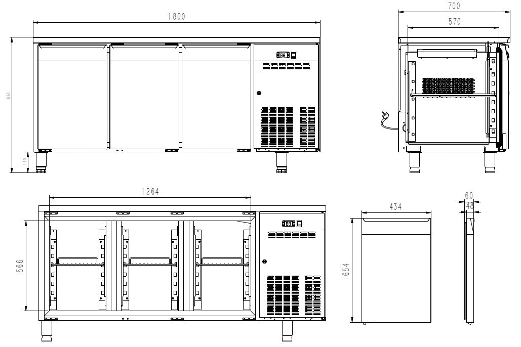 Table réfrigérante ECO 3/0 - GN 1/1