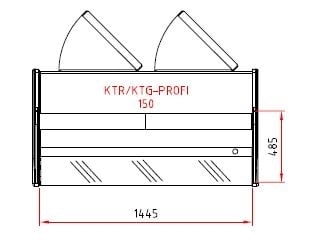 Kühltheke PROFI 150 - rundes Frontglas, 1525 mm, mit LED-Beleuchtung