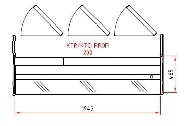 Kühltheke PROFI 200 - rundes Frontglas, 2025 mm, mit LED-Beleuchtung