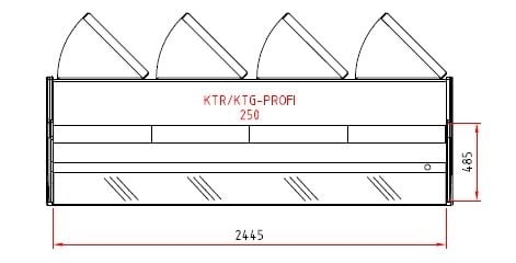 Kühltheke PROFI 250 - rundes Frontglas, 2525 mm, mit LED-Beleuchtung