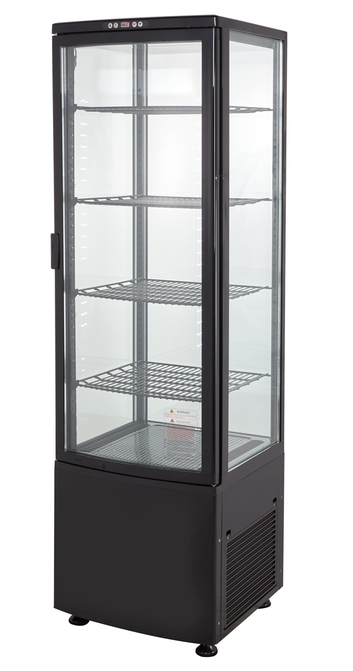 Kühlvitrine ECO 235 Liter, LED-Beleuchtung, 4 Roste, schwarz