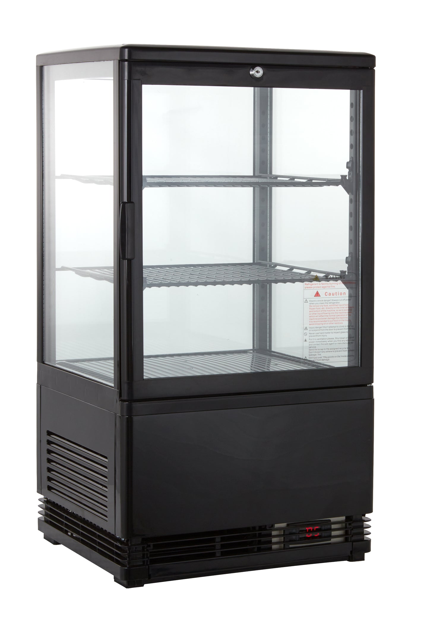 Vitrine réfrigérée ECO 58 litres, éclairage LED, 2 casiers, noire