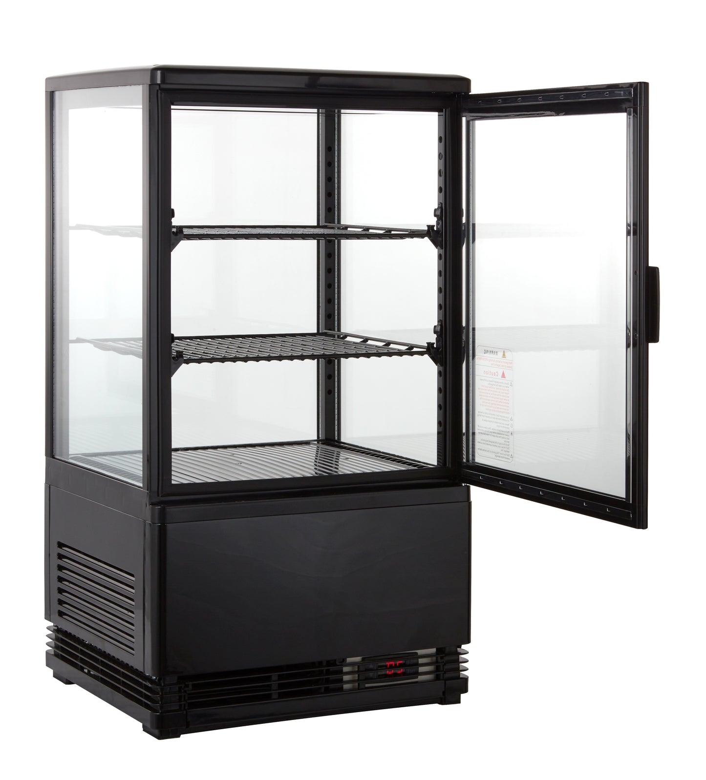 Vitrine réfrigérée ECO 58 litres, éclairage LED, 2 casiers, noire