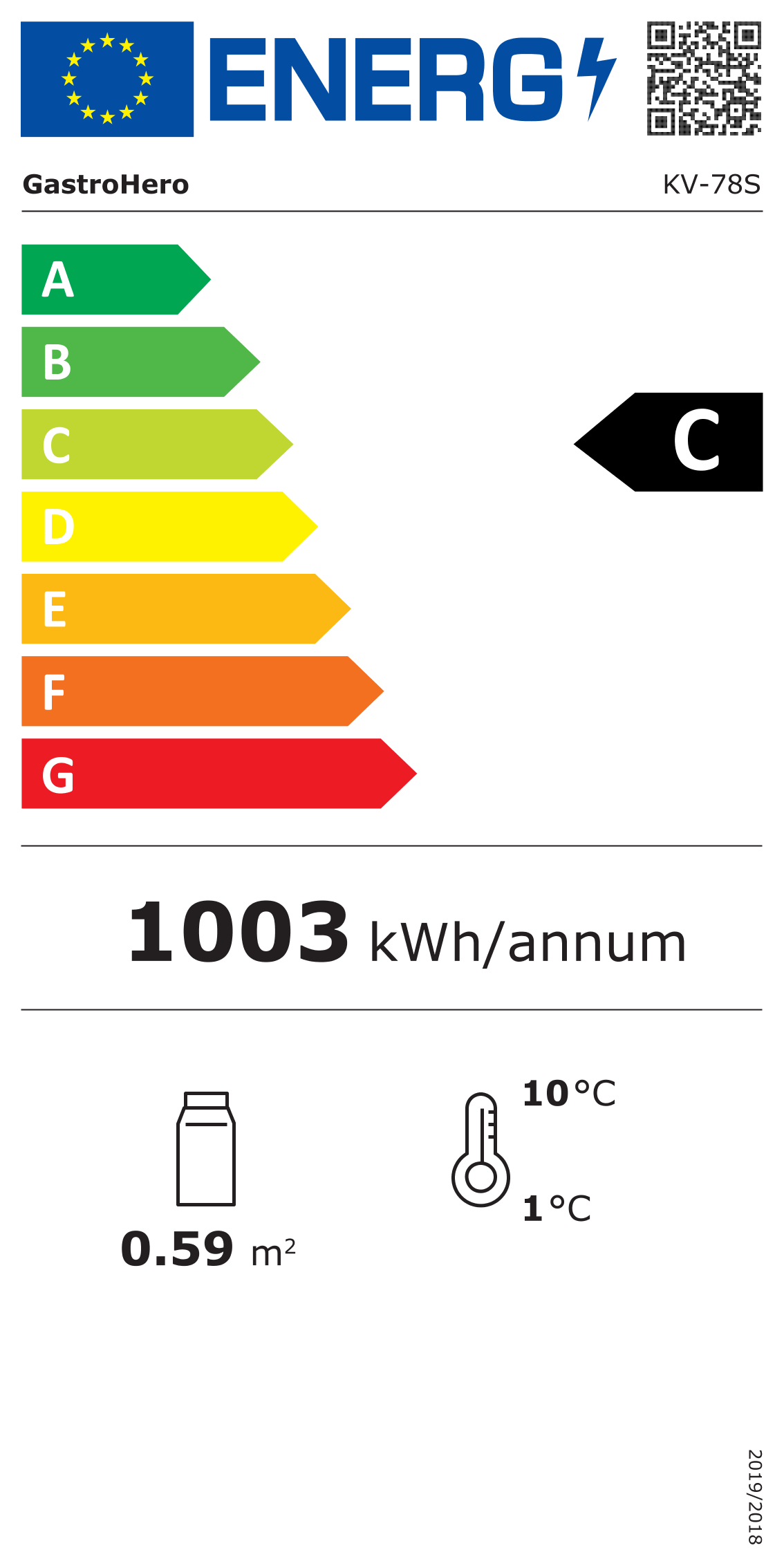 Kühlvitrine ECO 78 Liter, LED-Beleuchtung, 3 Roste, schwarz