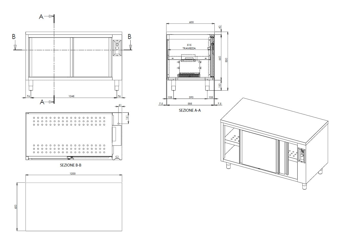 Armoire chauffante ECO 12x7 avec portes coulissantes