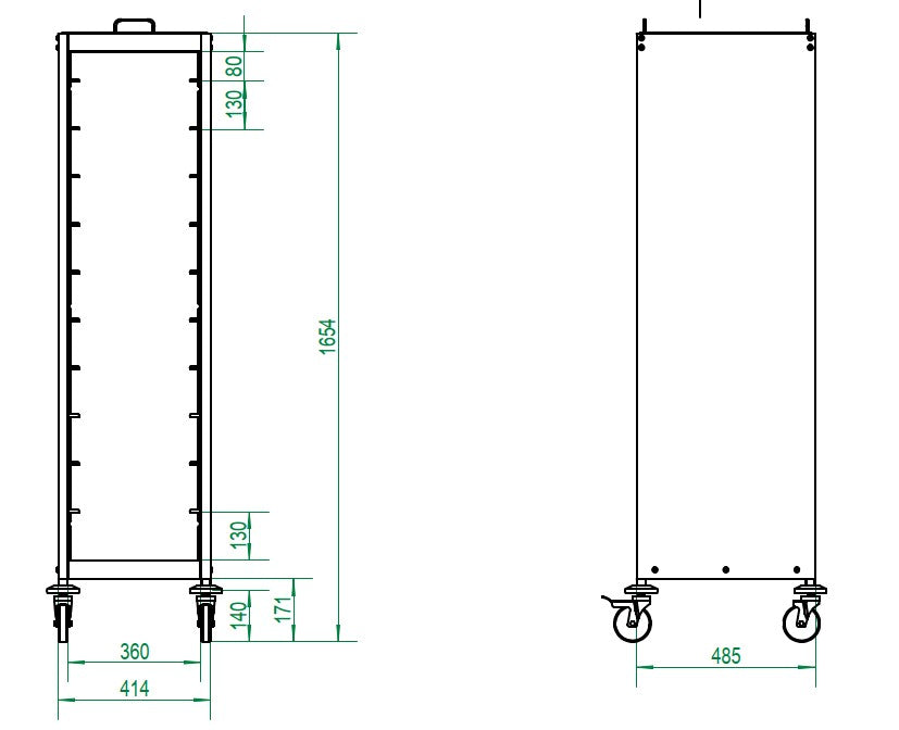 Tablettwagen ECO 10 geschlossen 350 x 450