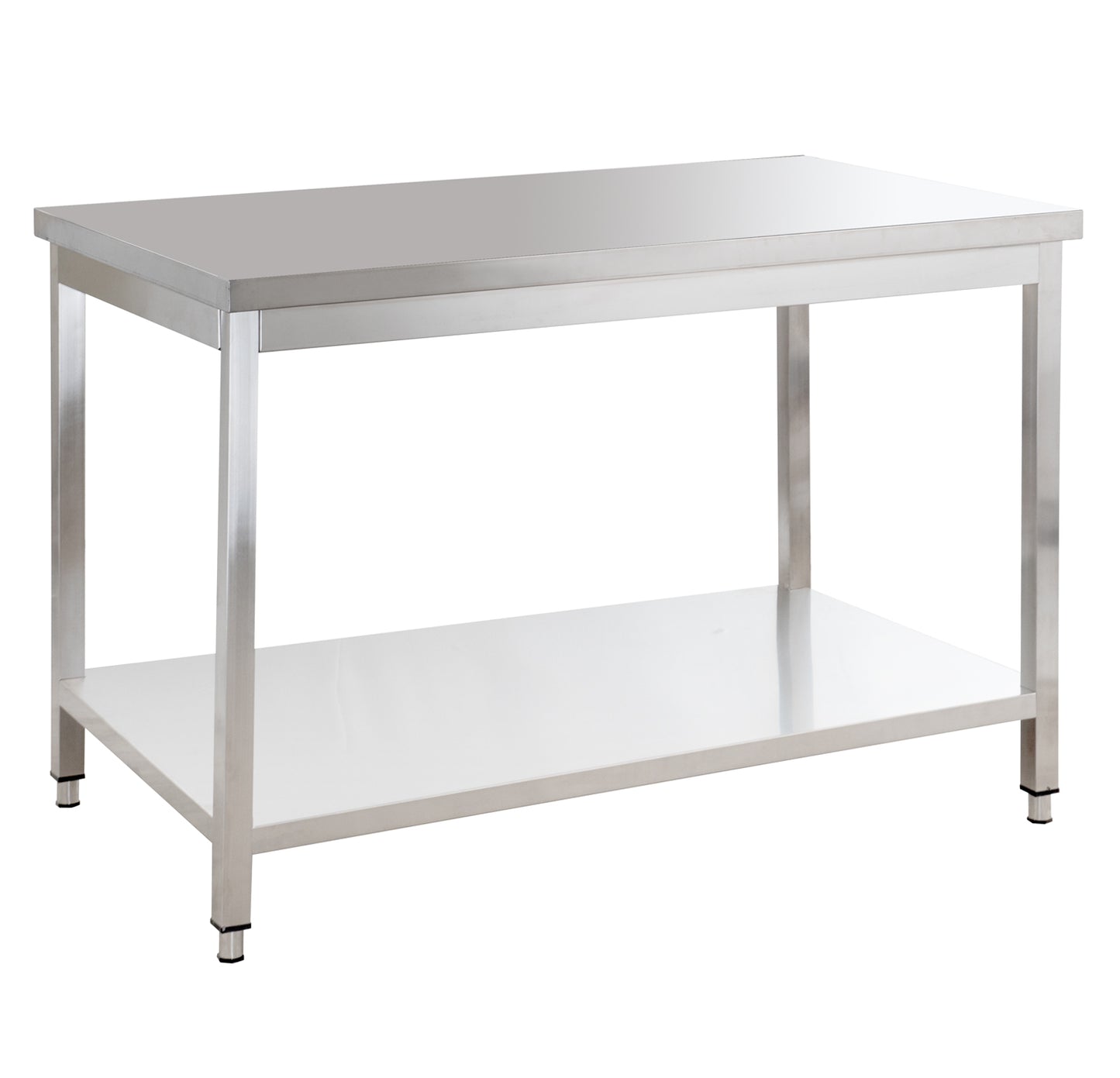 Table de travail en acier inoxydable Basic 10x6 avec base