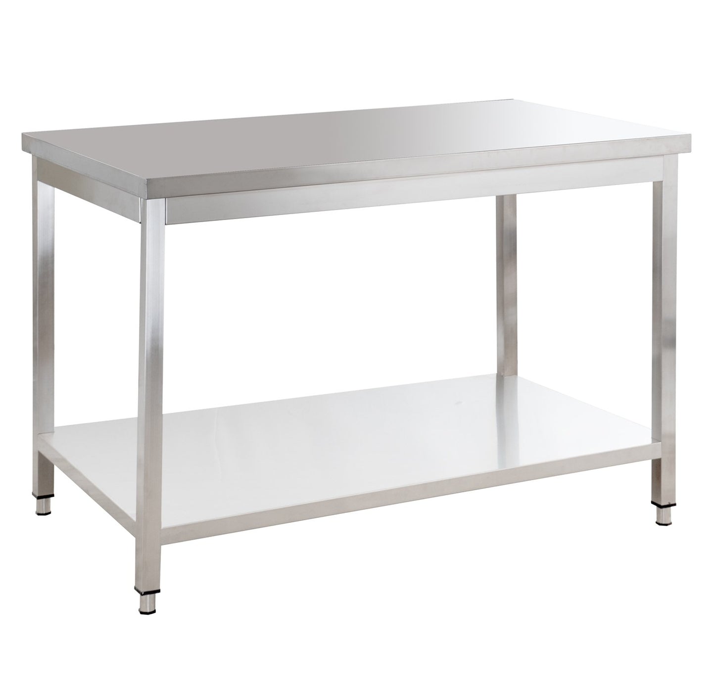 Table de travail en acier inoxydable Basic 15x7 avec base