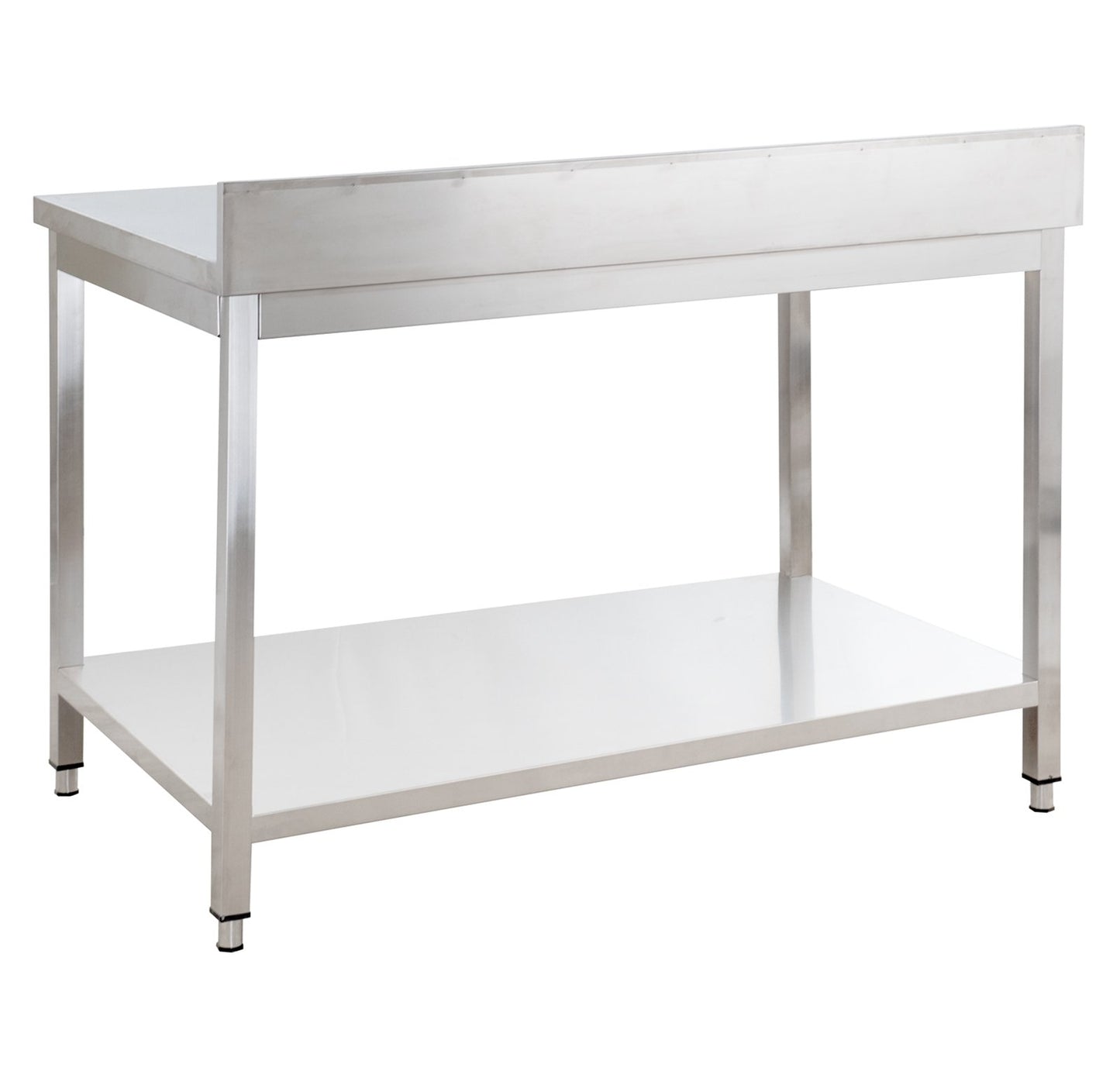 Table de travail en acier inoxydable Basic 12x6 avec base et dosseret