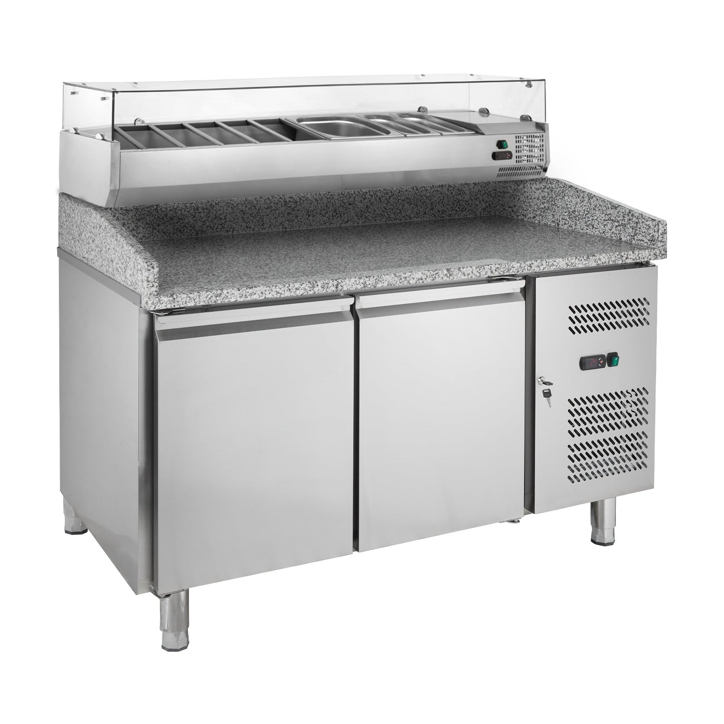 Pizzakühltisch ECO 2/0 mit Kühlaufsatz ECO 7x GN 1/4