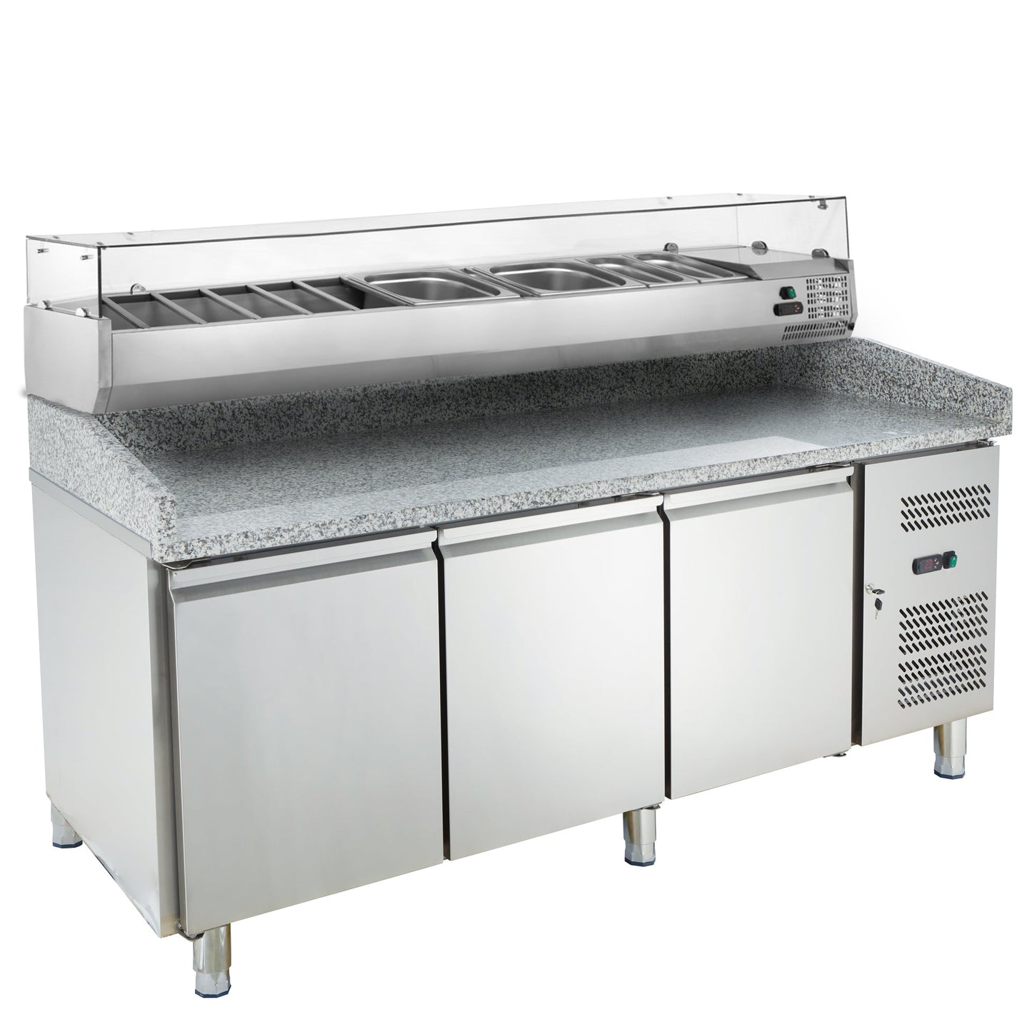 Pizzakühltisch ECO 3/0 mit Kühlaufsatz ECO 10x GN 1/4