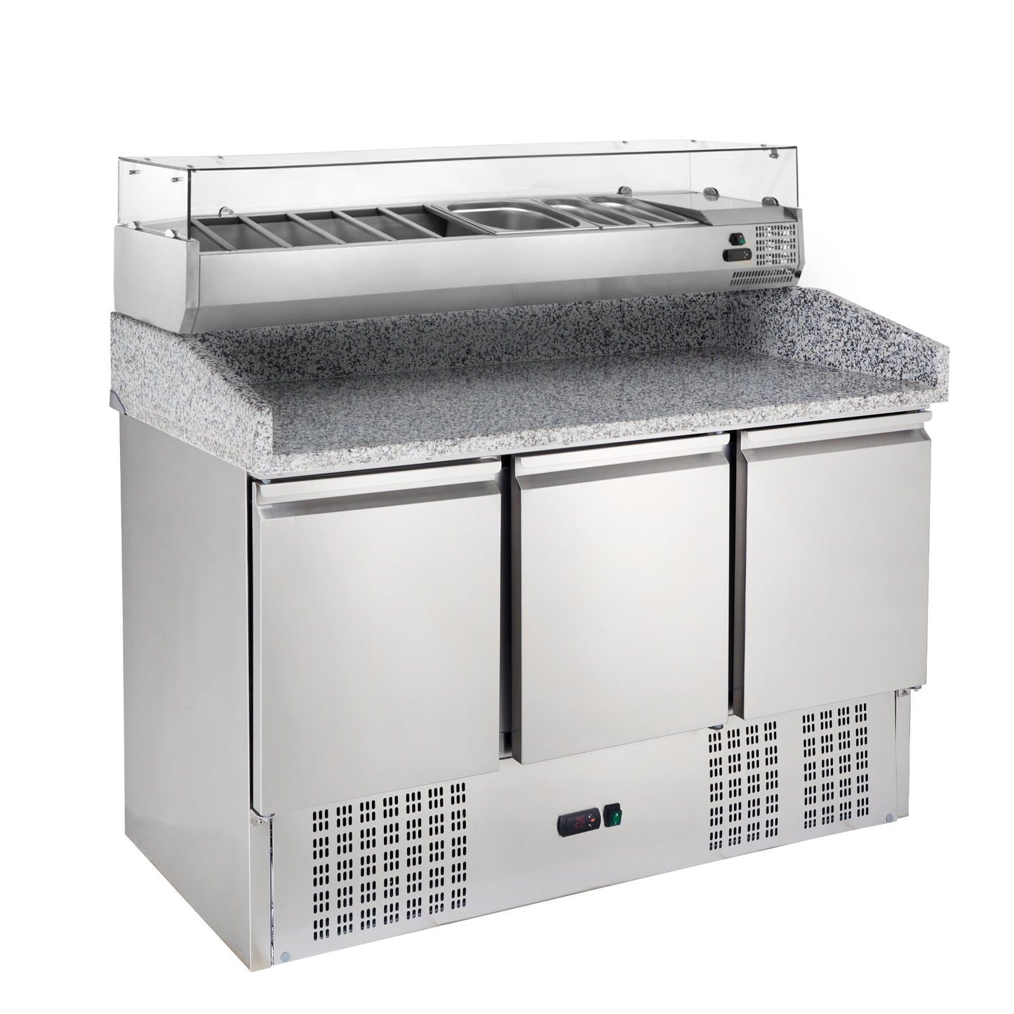 Pizzakühltisch ECO Mini 3/0 mit Kühlaufsatz ECO 6x GN 1/4